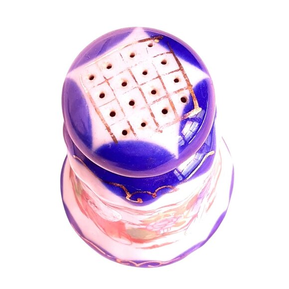 Vintage Hand-Painted Japanese Porcelain Hat Pin Holder With Geisha & Floral Desi - Picture 6 of 7